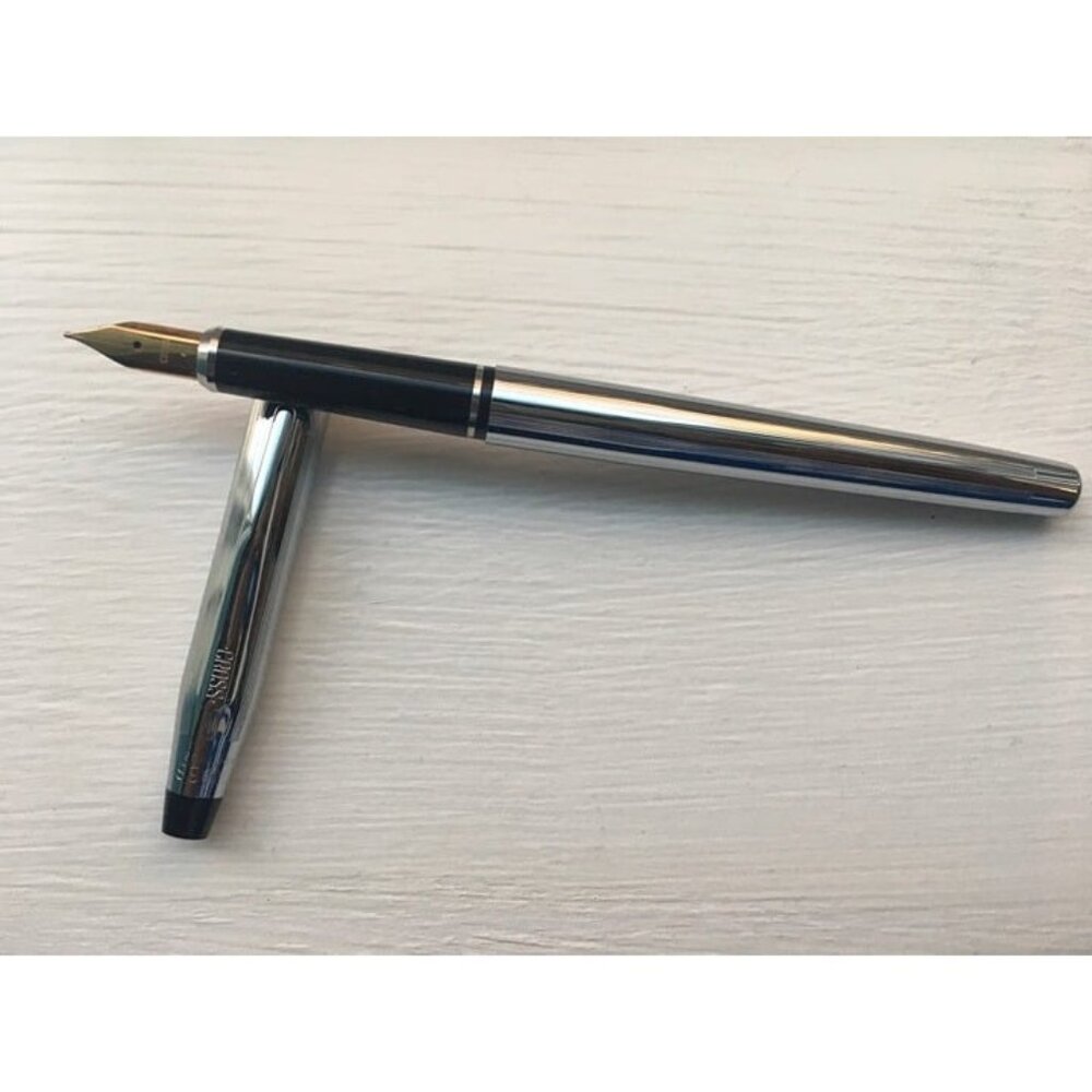 Cross Classic Century Fountain Pen, Polished Chrome, USA Made, Fine Nib